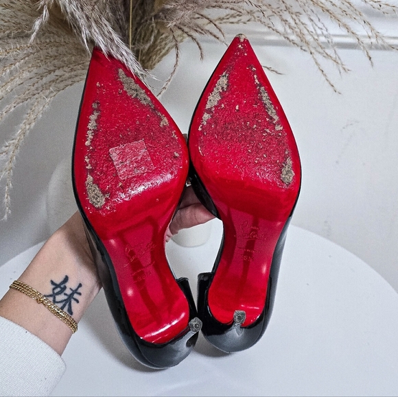 Christian Louboutin Iriza 100 patent leather black d'orsay pumps - Picture 13 of 13